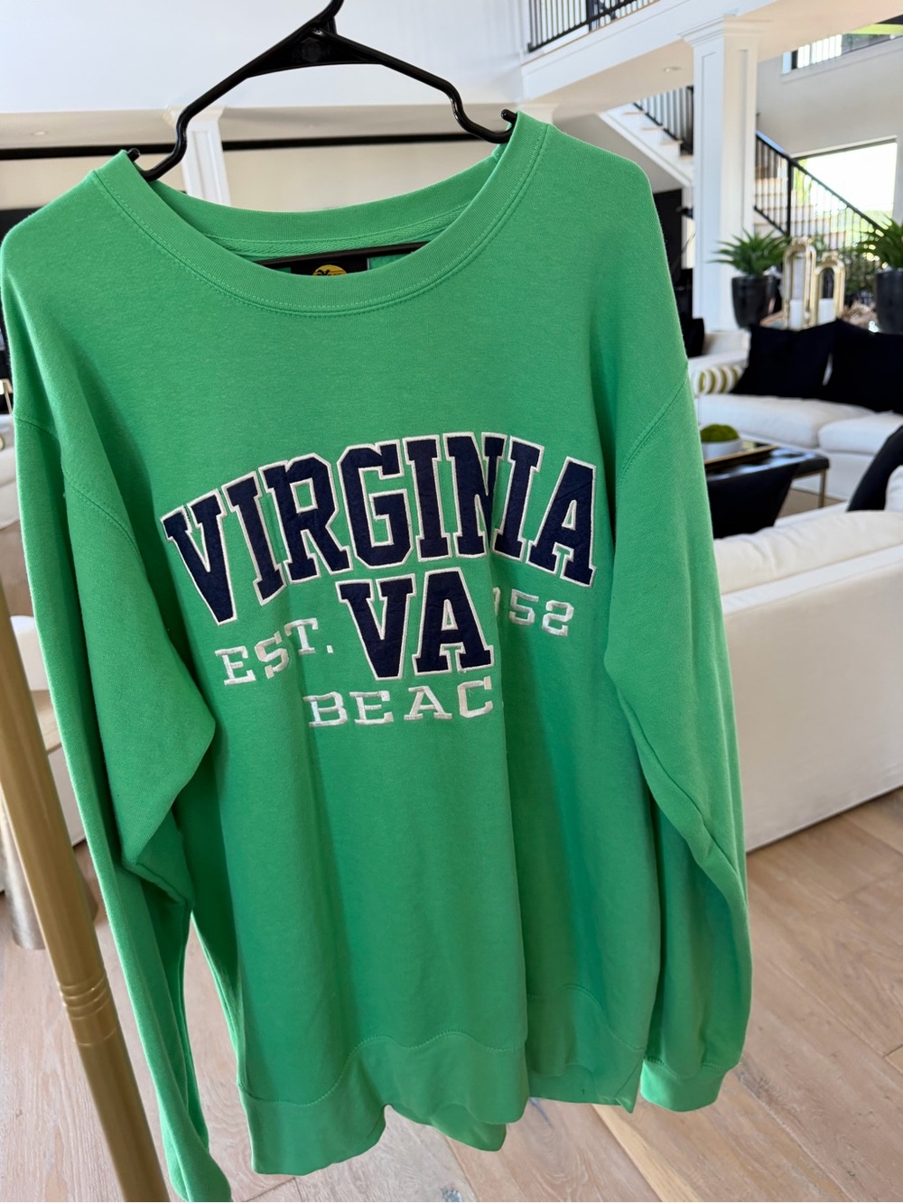 Virginia Beach Green Crewneck Sweatshirt